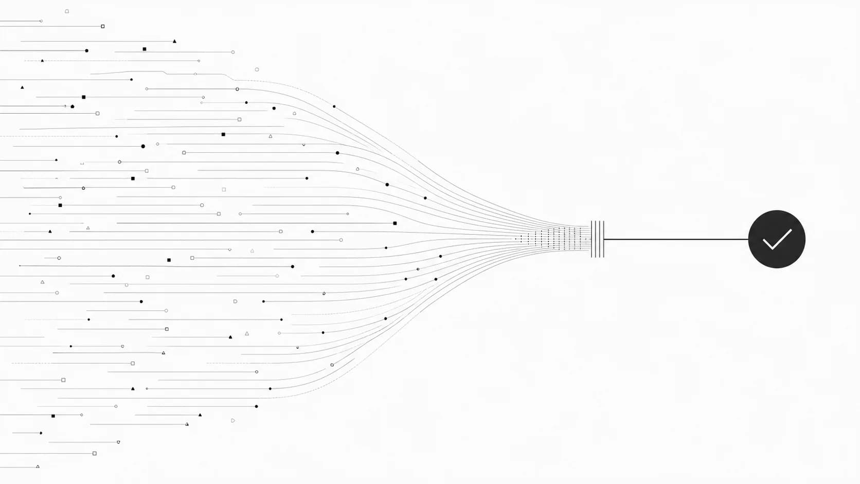 Venture capital investment decision funnel narrowing startup signals into one approved investment