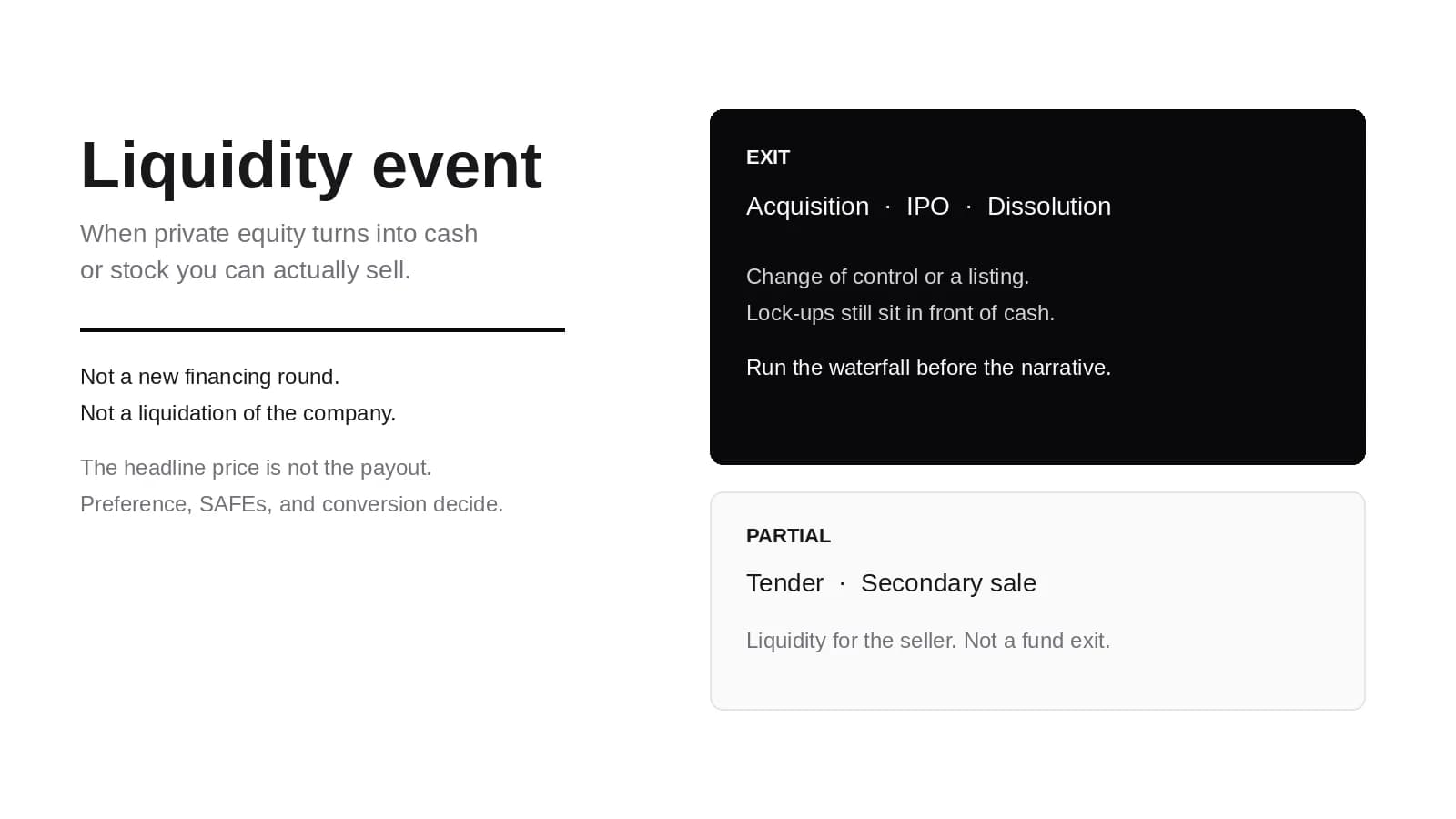 Liquidity Event: Definition, Types, and How VCs Screen One