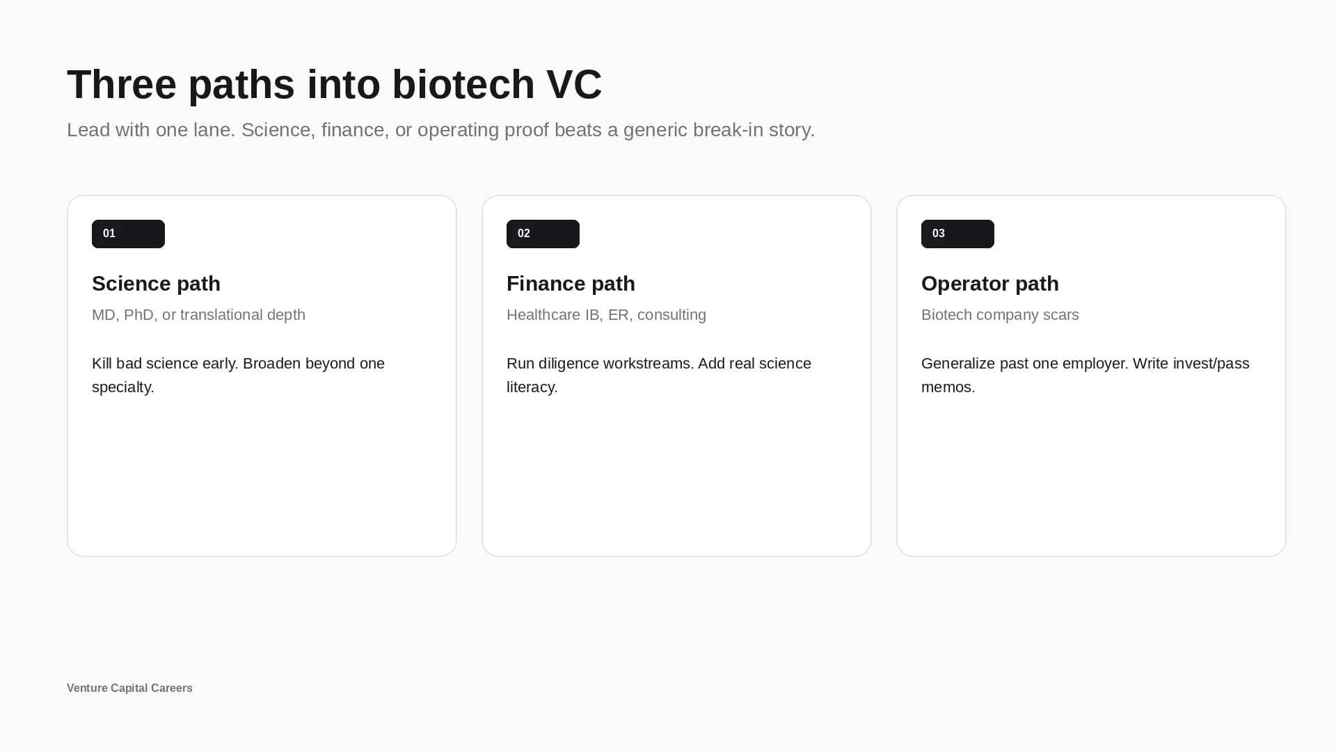 How to Get Into Biotech Venture Capital