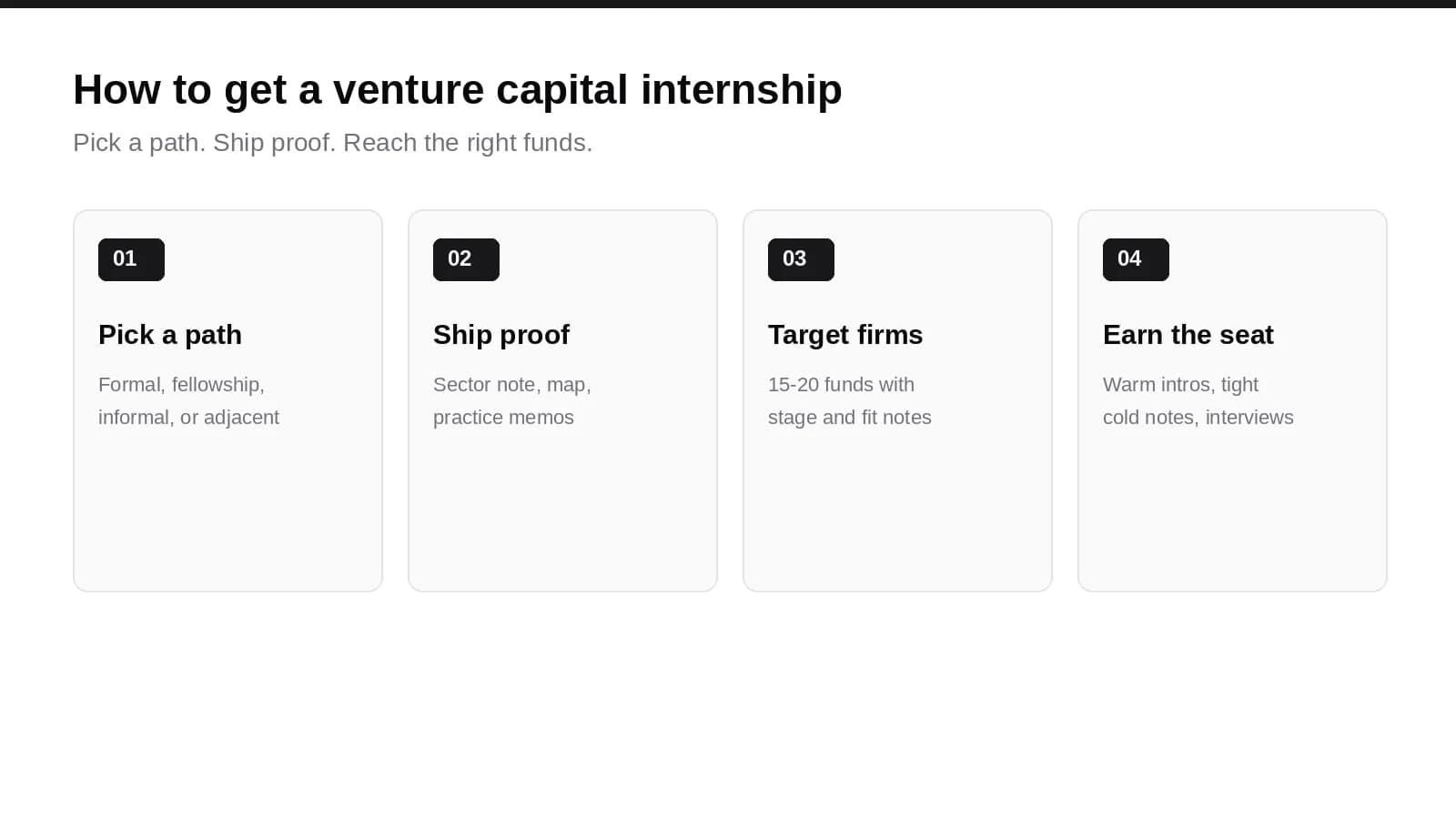 How to Get a Venture Capital Internship